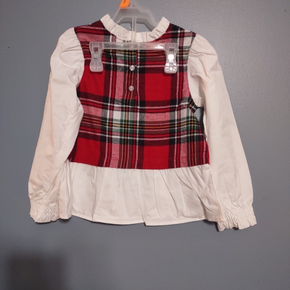 Wonder Nation Holiday 4t Red Plaid Flannel Top Black Faux Leather Pants NWT - Picture 10 of 11